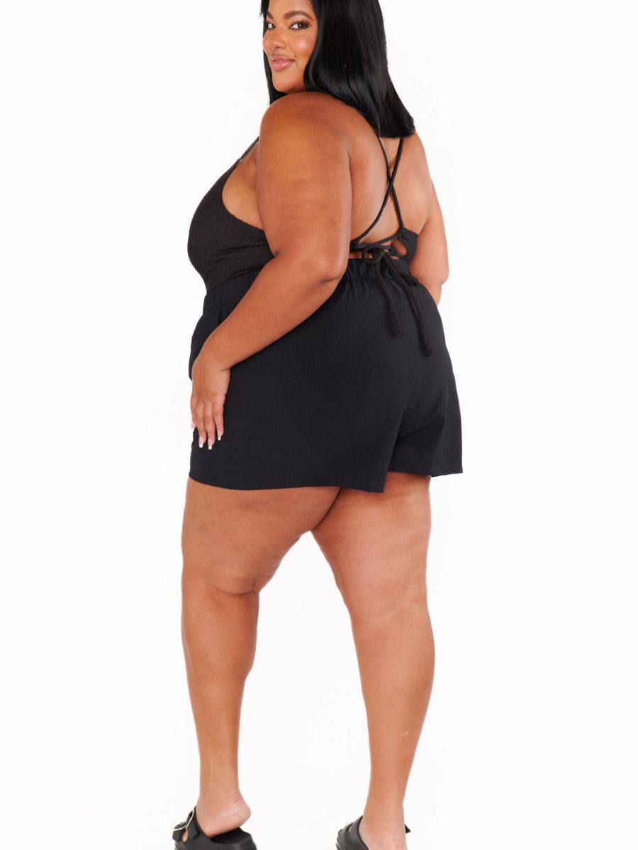 Hendrix Shorts ~ Black Crinkle Flow