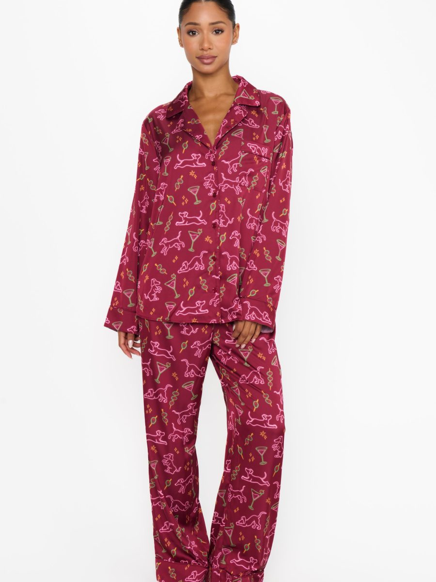 Classic PJ Set ~ Weenies and Martinis Silky