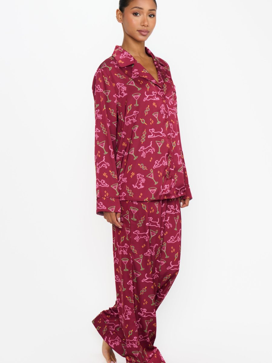 Classic PJ Set ~ Weenies and Martinis Silky
