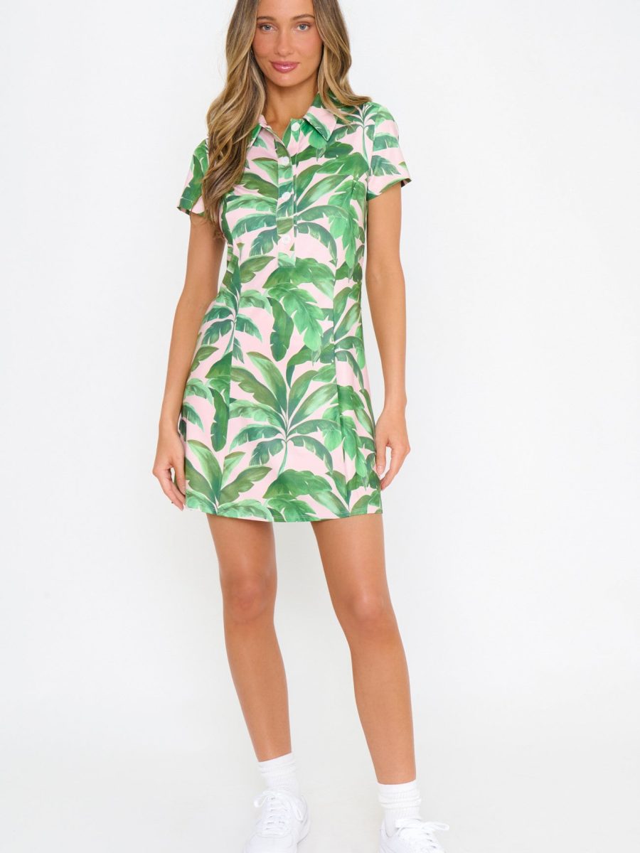 Clubhouse Dress ~ Pink Palms