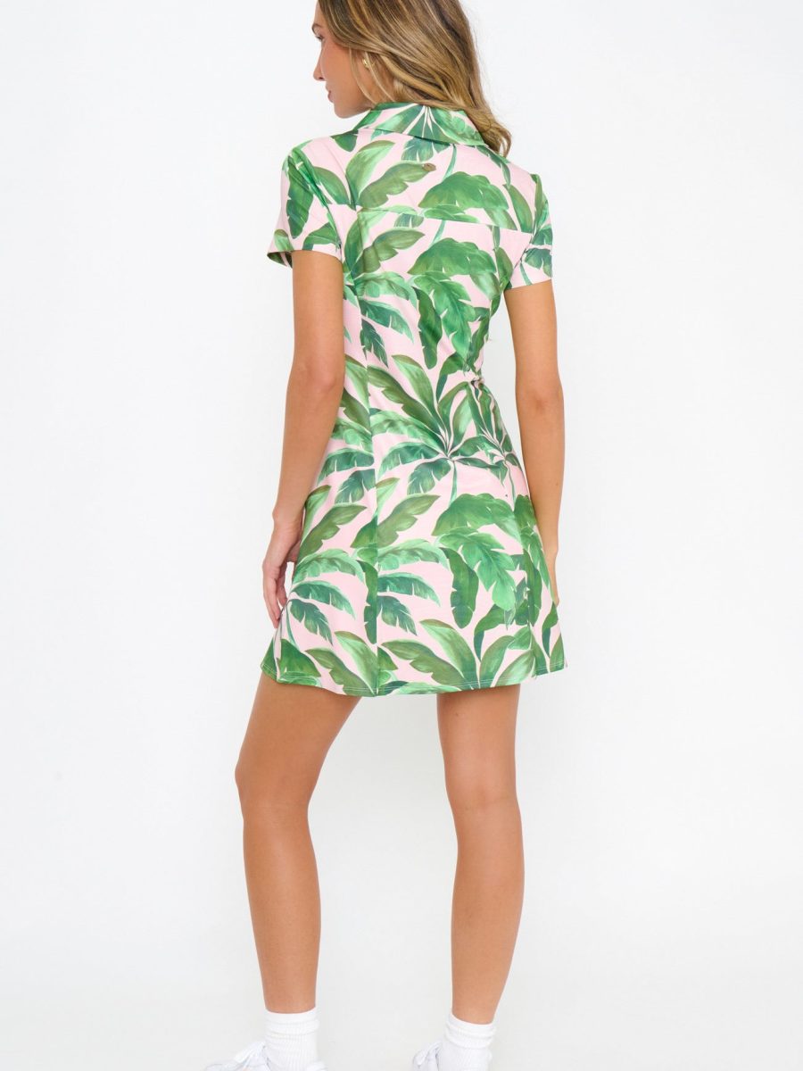 Clubhouse Dress ~ Pink Palms