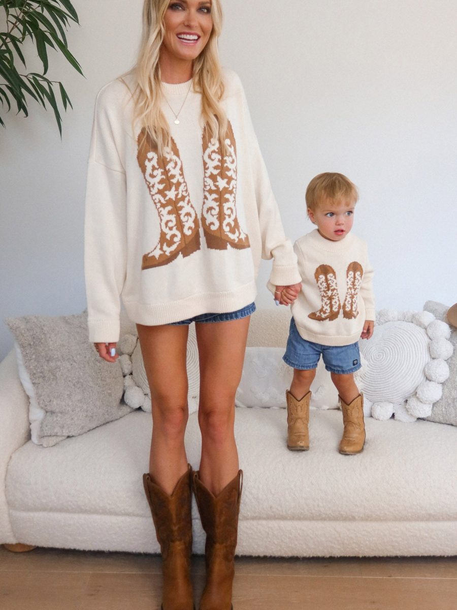 Little Stay Awhile Sweater ~ Cowboy Boot Knit