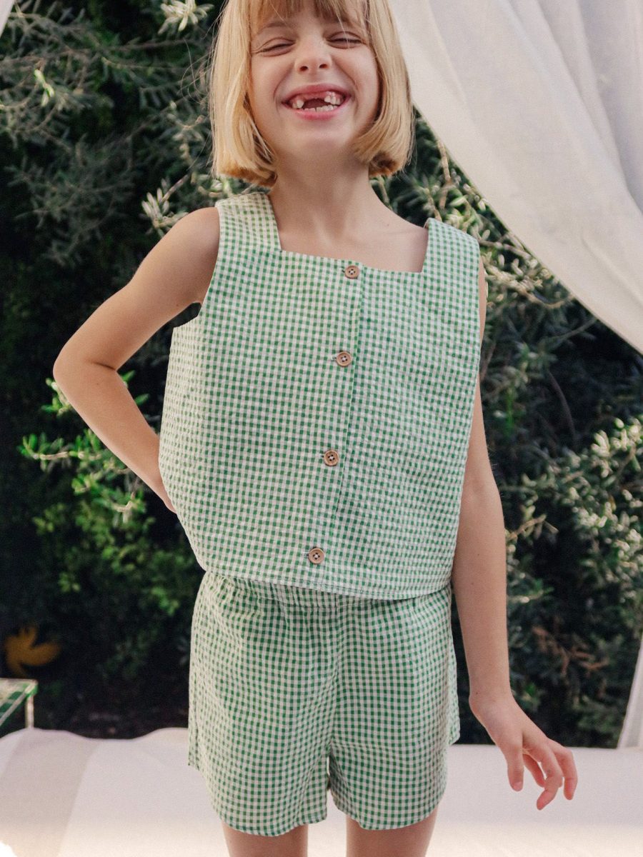 Little Maren Top ~ Field Green Gingham