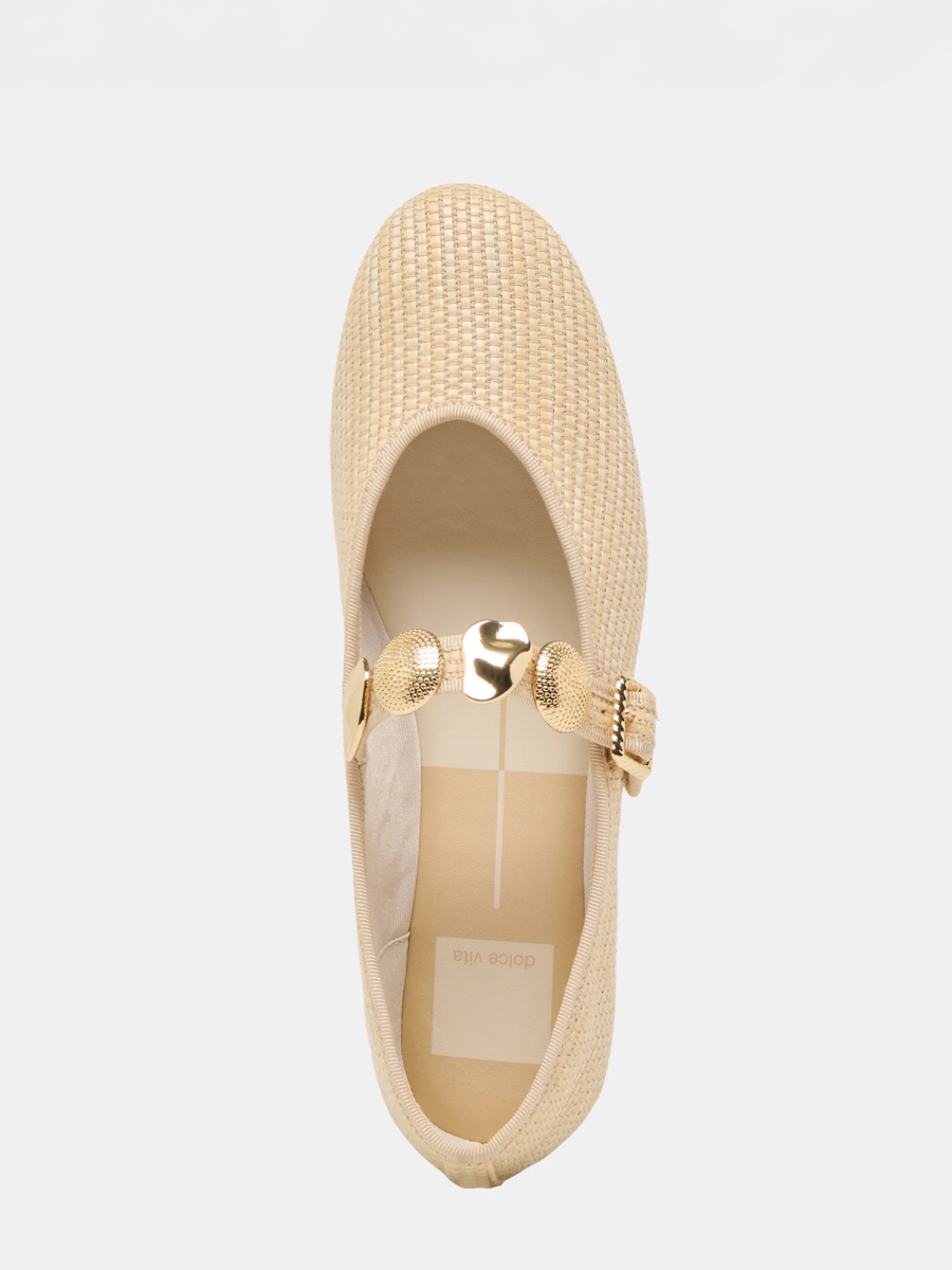 Dolce Vita Relan Ballet Flat ~ Light Natural Raffia