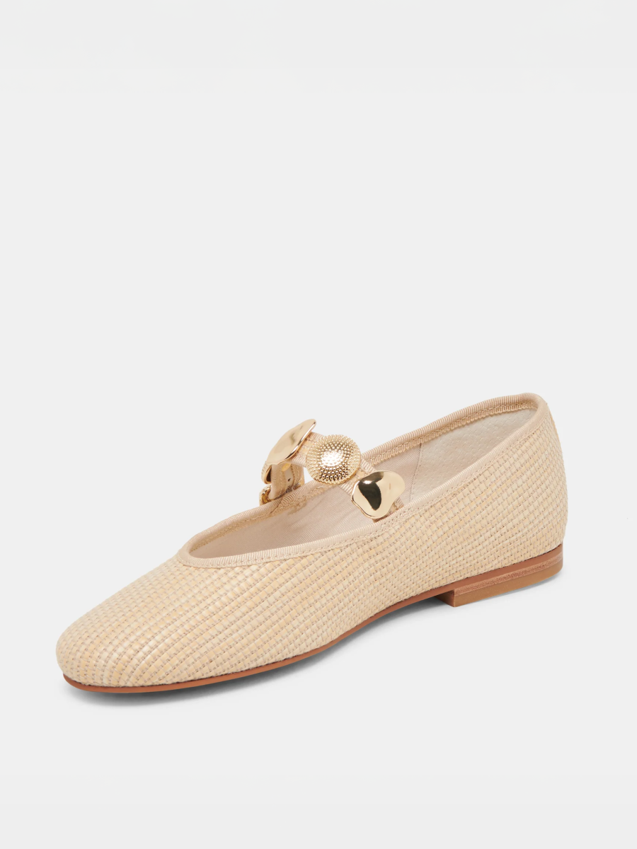 Dolce Vita Relan Ballet Flat ~ Light Natural Raffia