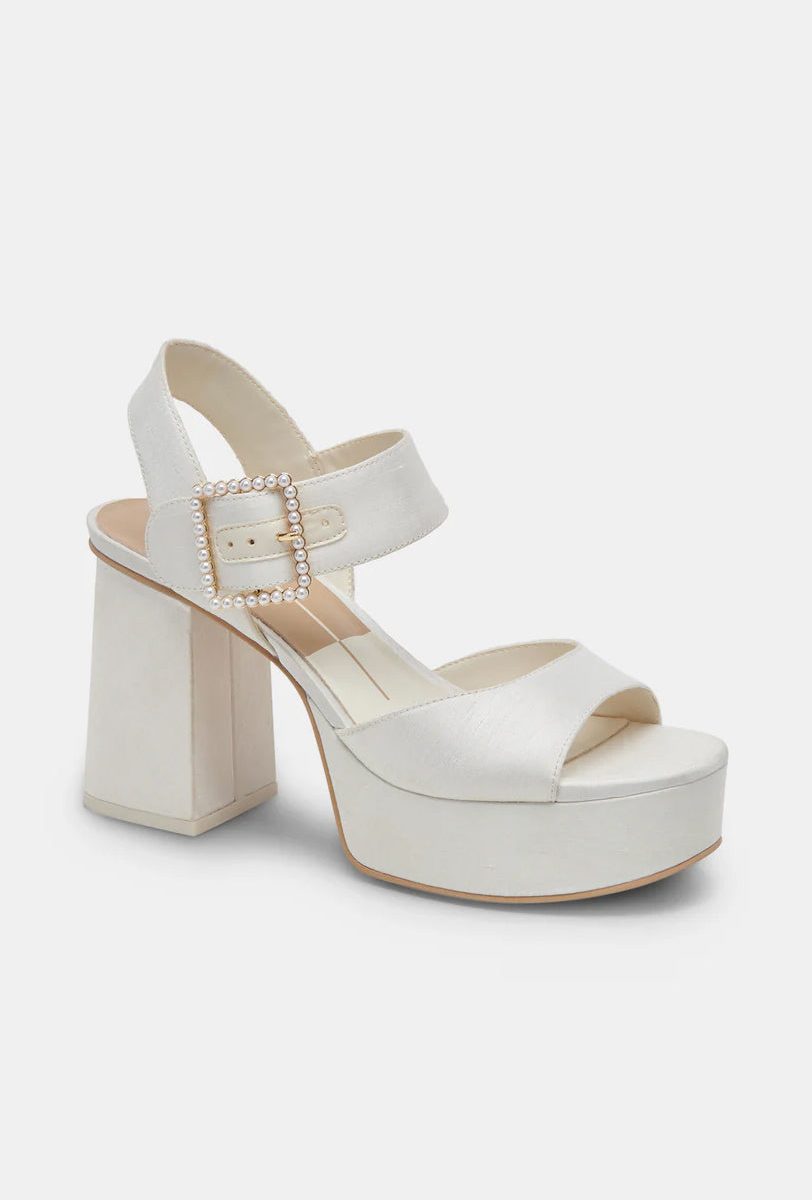 Dolce Vita Bobby Pearl Platform Heel ~ White Pearls