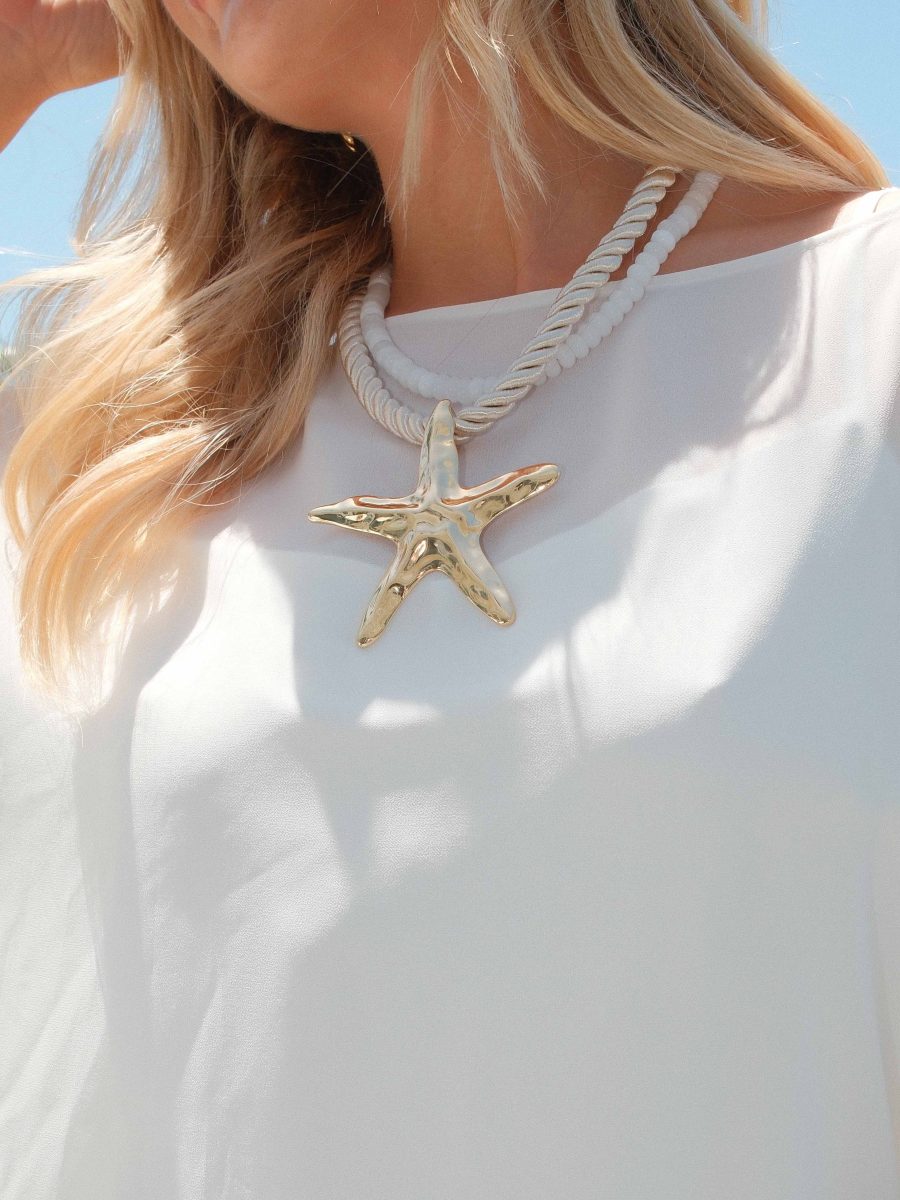 Starfish Rope Necklace ~ Gold
