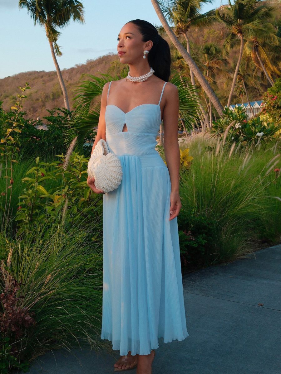 Camille Midi Dress ~ Ice Blue