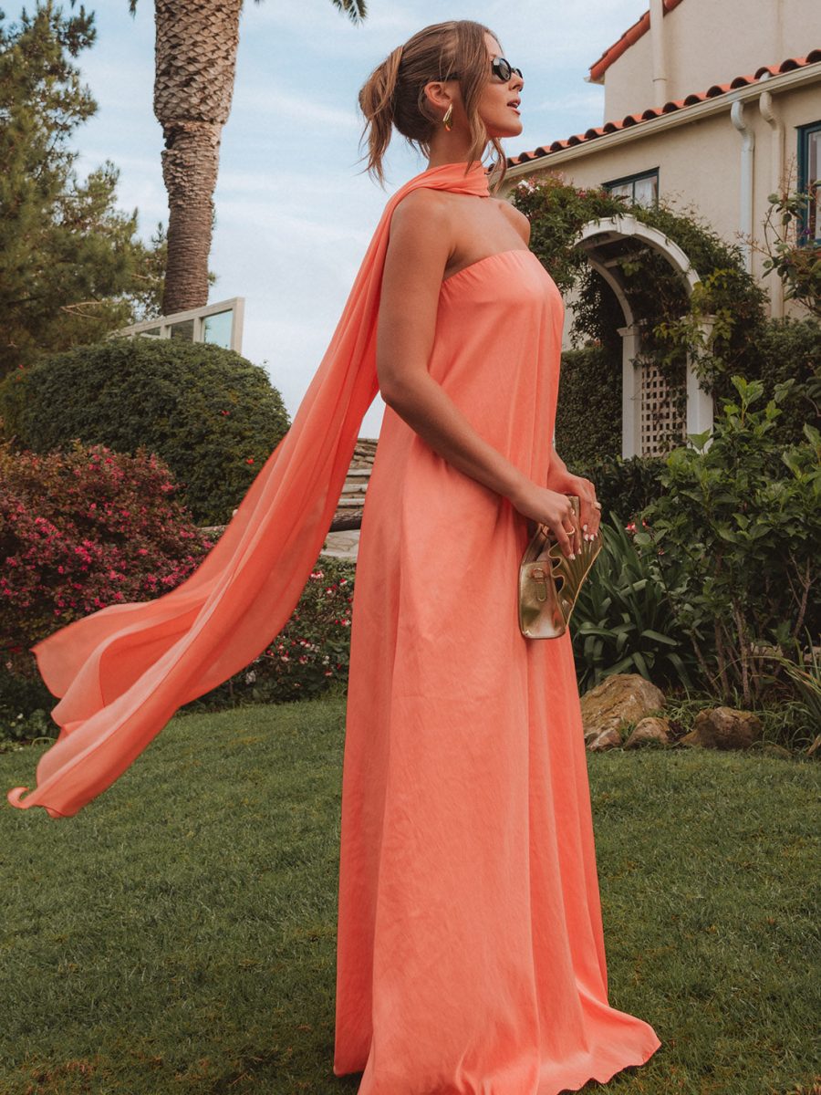 Tinsley Tube Dress ~ Cantaloupe Light Taffeta