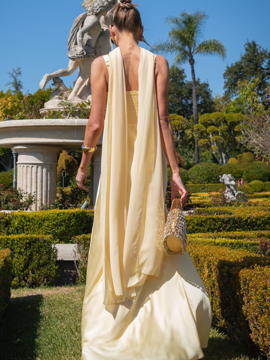 Soiree Shawl ~ Pale Yellow Chiffon