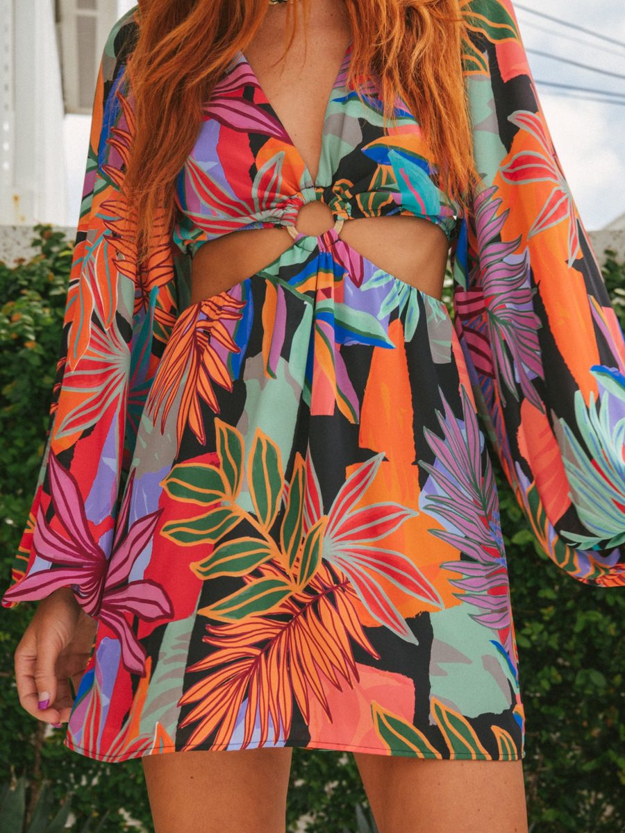 Go Out Cut Out Mini Dress ~ Tropical Paradise