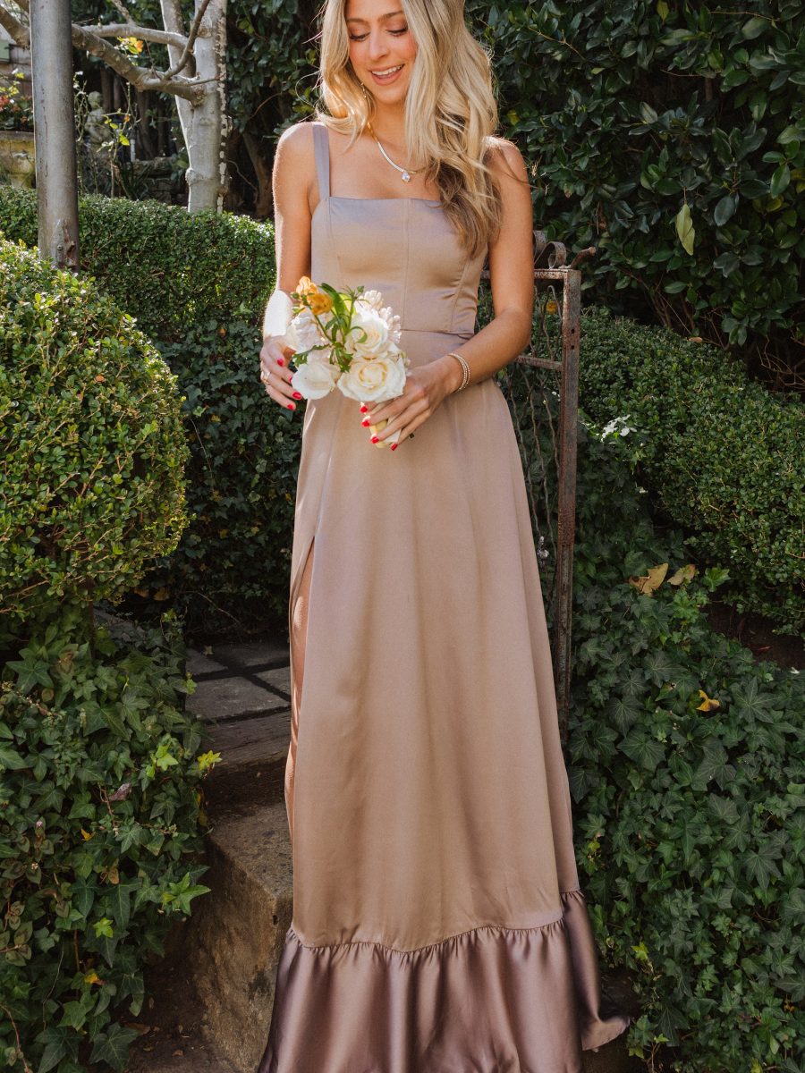 Clarissa Corset Dress ~ Dune Luxe Satin