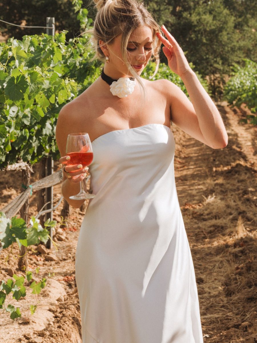 Taylor Tube Maxi Dress ~ Ivory Luxe Satin
