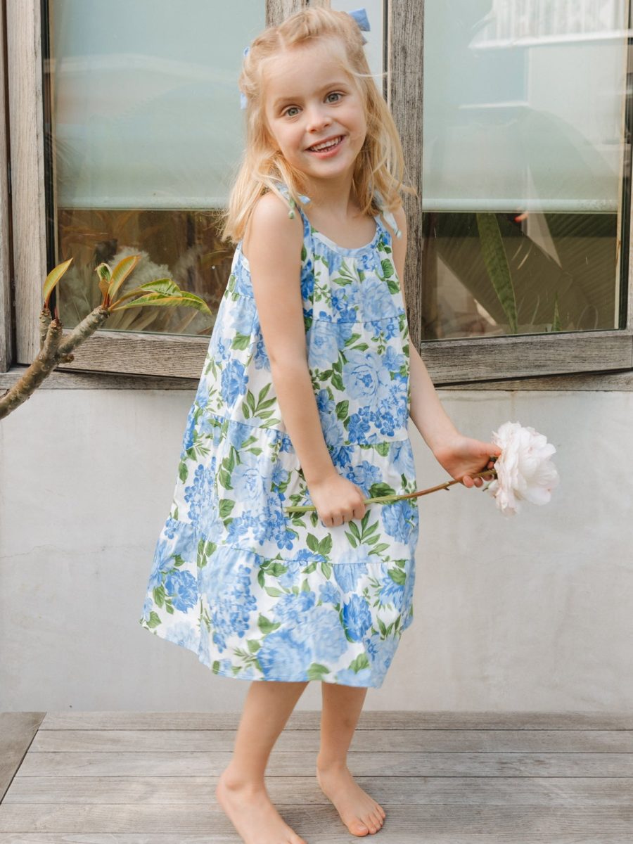 Pia Dress ~ Cottage Floral Blue