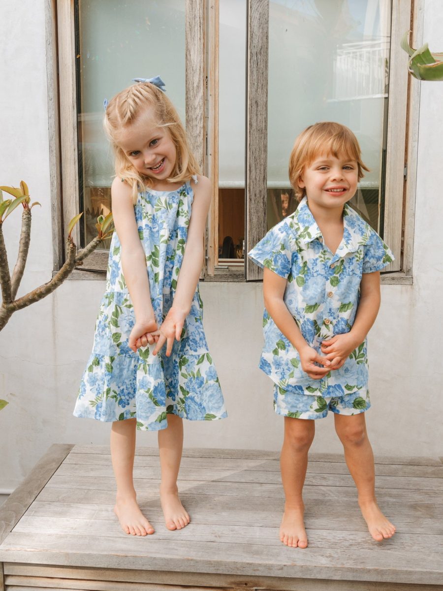 Pia Dress ~ Cottage Floral Blue