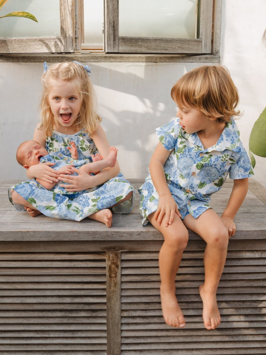Rowan Onesie ~ Cottage Floral Blue