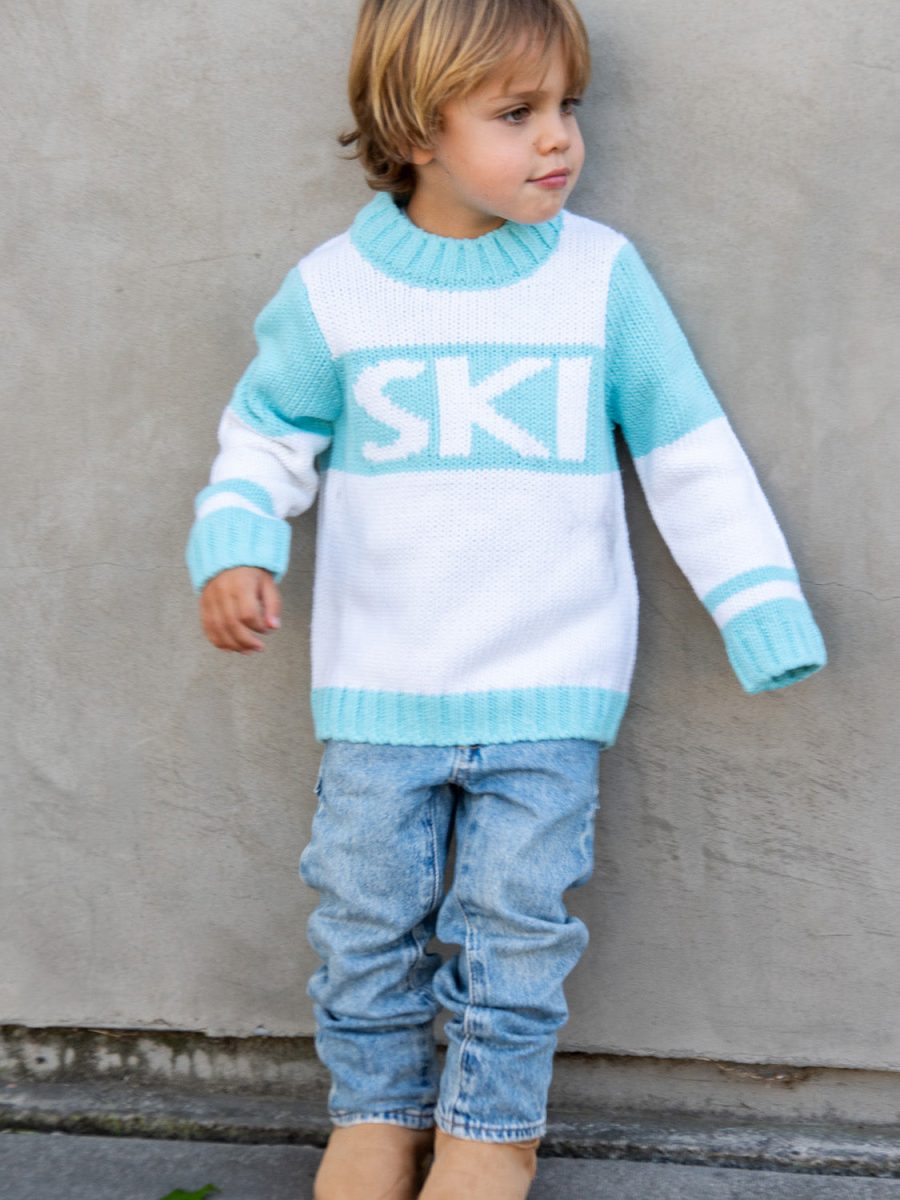 Mini Ski In Sweater ~ Powder Blue Ski Knit