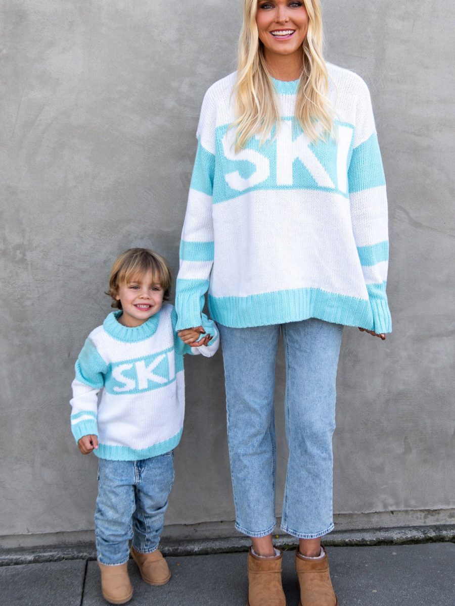 Mini Ski In Sweater ~ Powder Blue Ski Knit