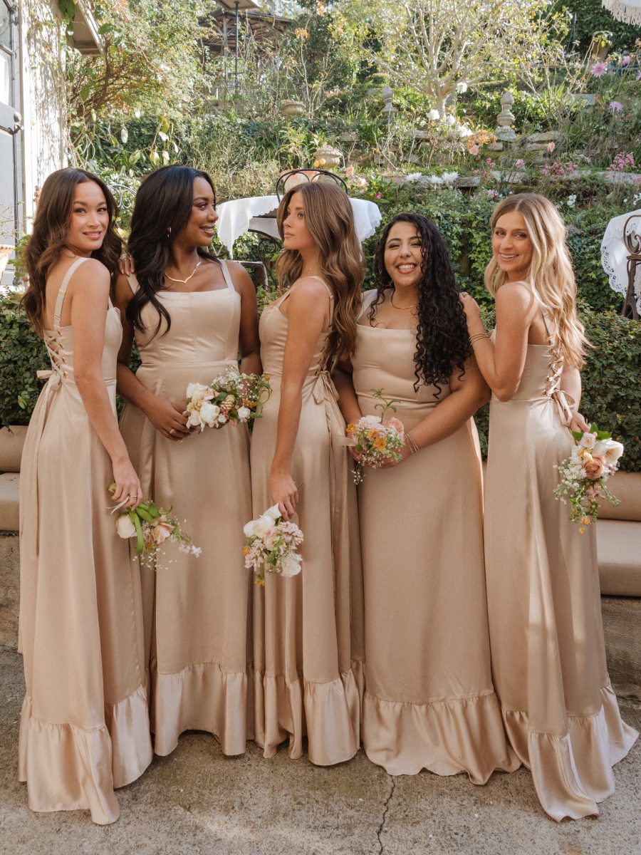 Clarissa Corset Dress ~ Champagne Luxe Satin