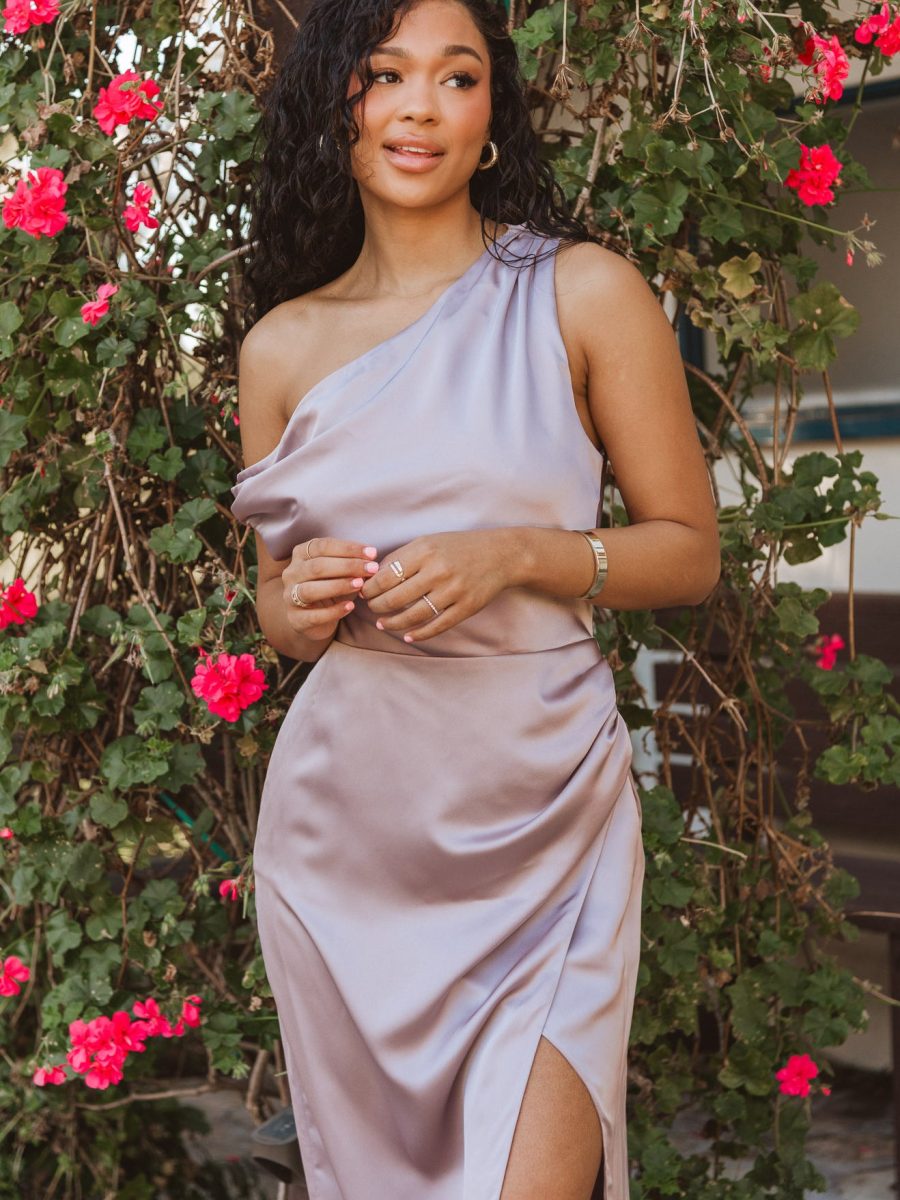 Jodie Dress ~ Dusty Purple Luxe Satin