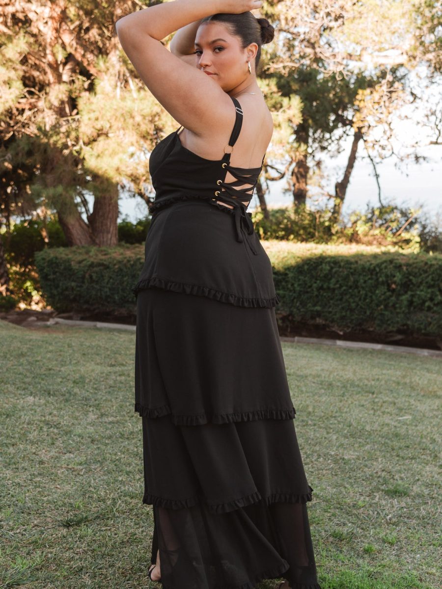 Lady Corset Dress ~ Black Chiffon