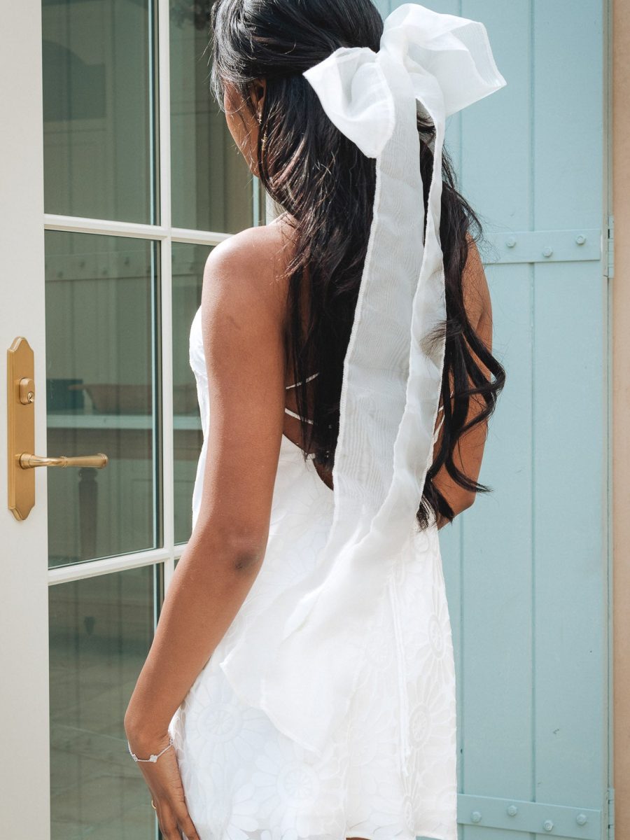 Giant Organza Hair Bow ~ Ivory