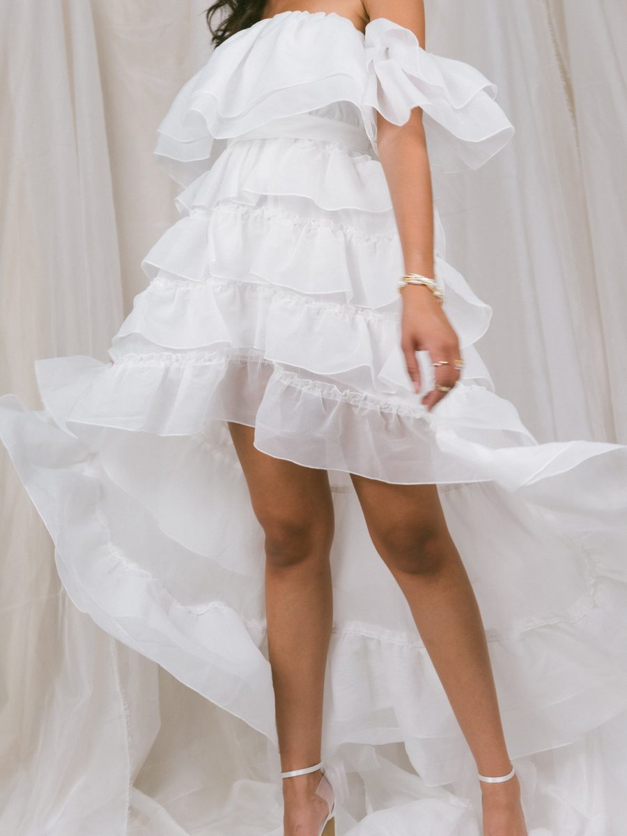 Brandy Maxi Dress ~ White Organza