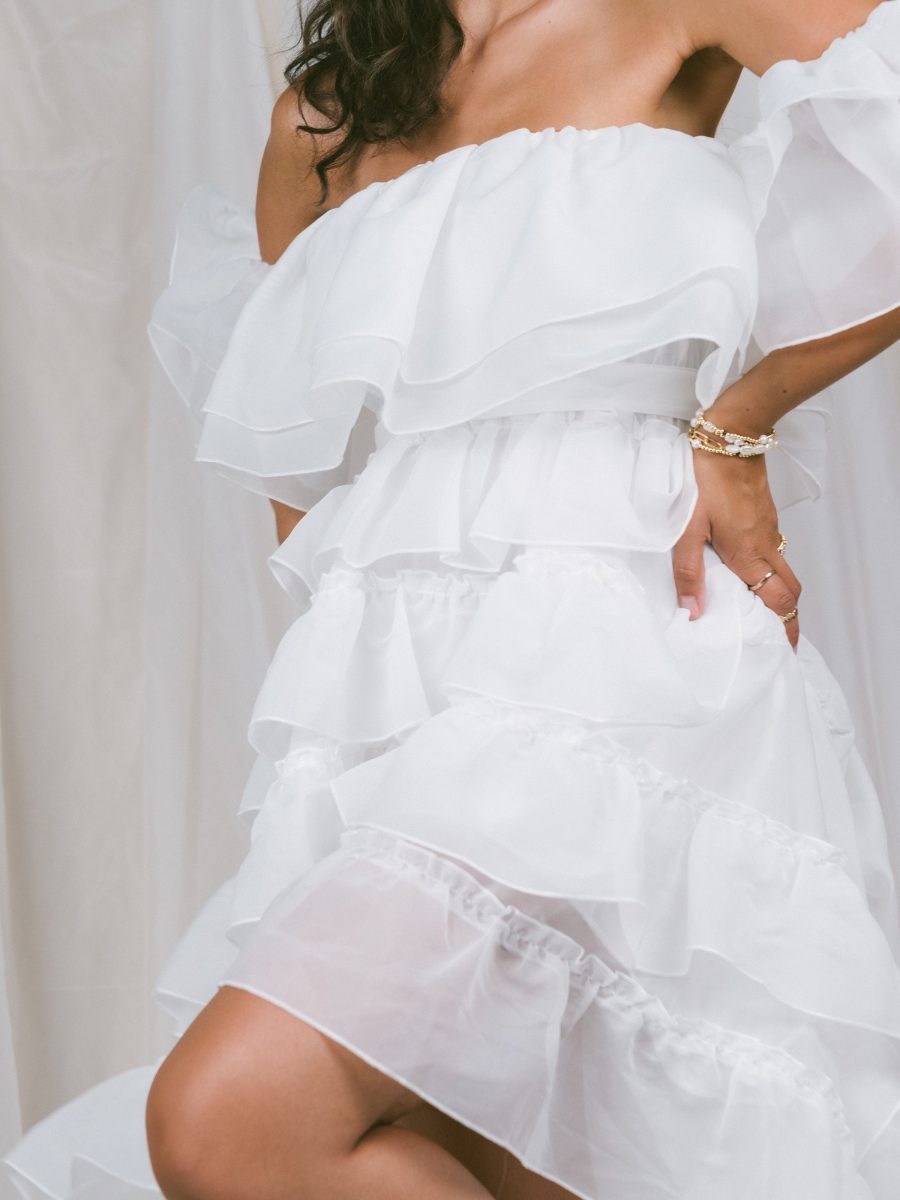 Brandy Maxi Dress ~ White Organza