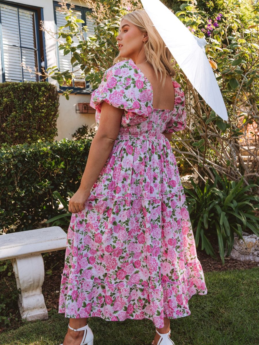 Afternoon Tea Dress ~ Cottage Floral Pink