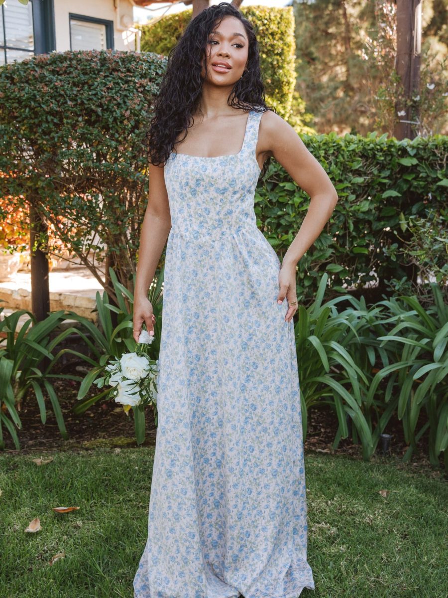 Nina Maxi Dress ~ Charming Rose Luxe Satin