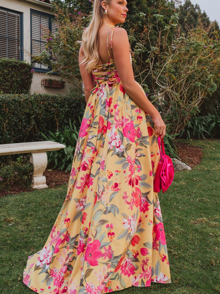 Juliet Maxi Dress ~ Mimosa Floral Taffeta
