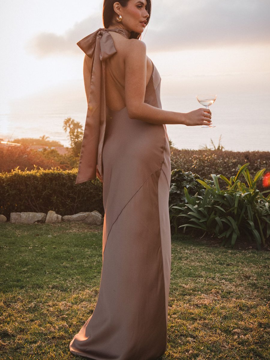 Lisa Maxi Dress ~ Dune Luxe Satin