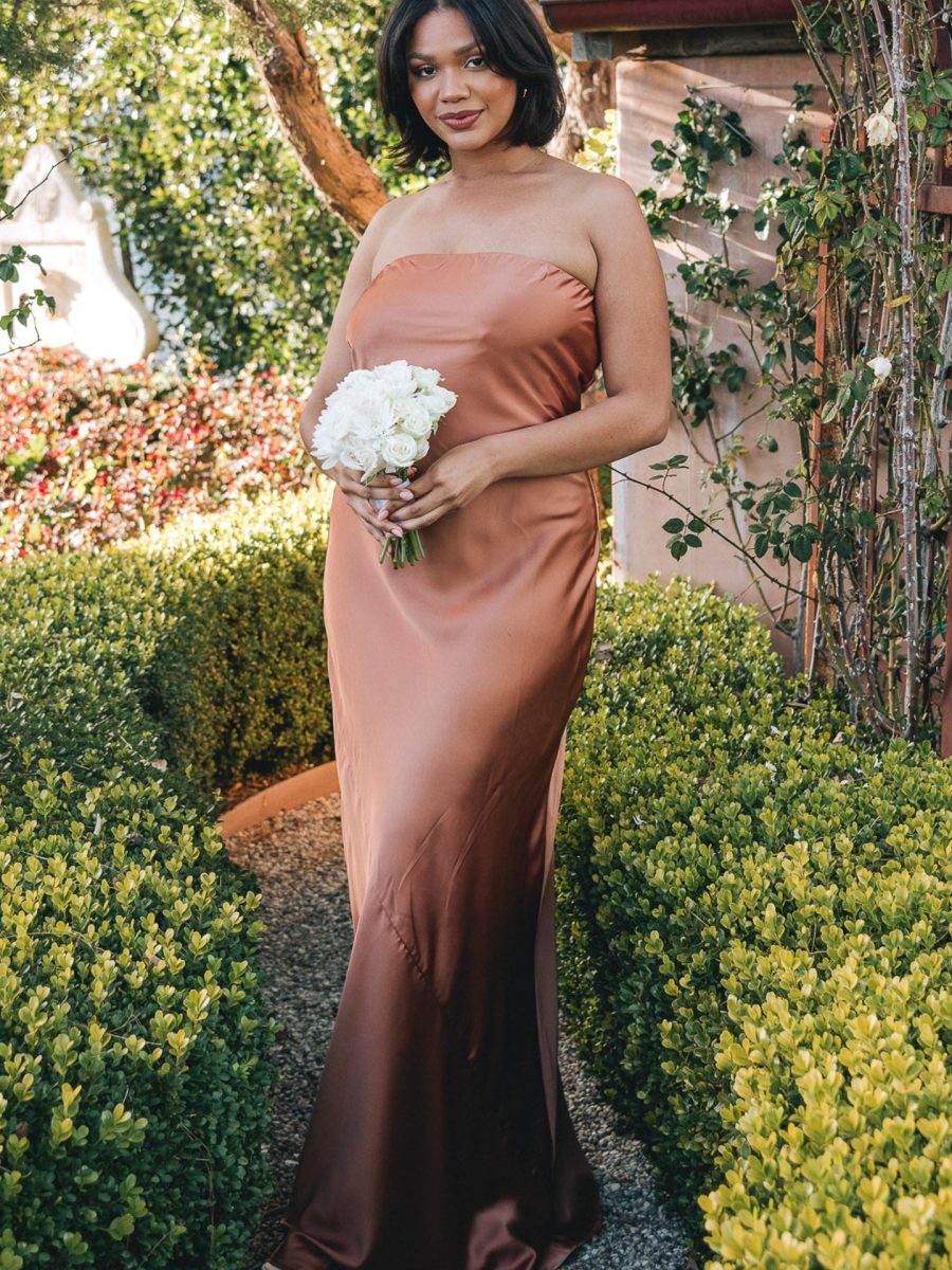 Taylor Tube Maxi Dress ~ Copper Luxe Satin