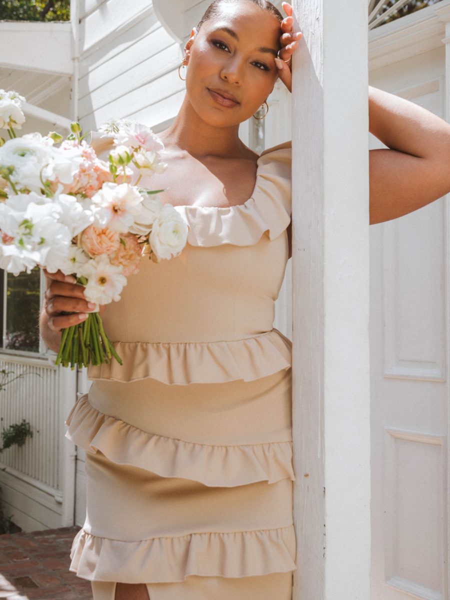 Greta Dress ~ Champagne Stretch