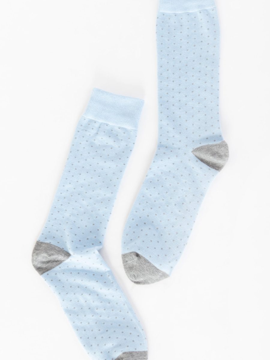 Owen Sock ~ Steel Blue Dots