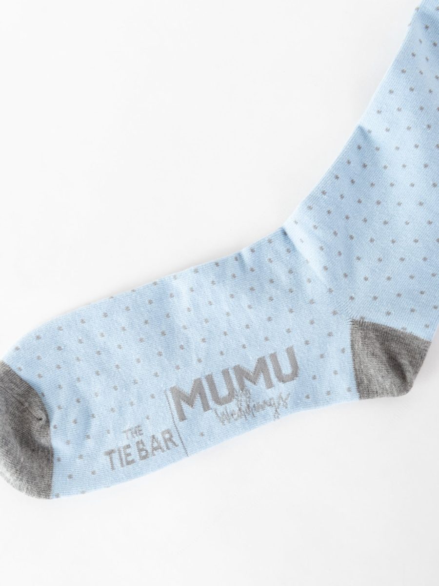 Owen Sock ~ Steel Blue Dots