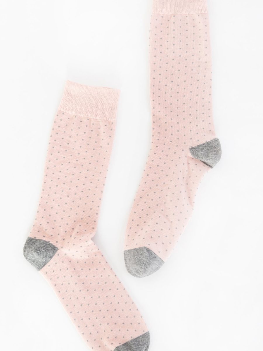 Owen Sock ~ Dusty Blush Dots