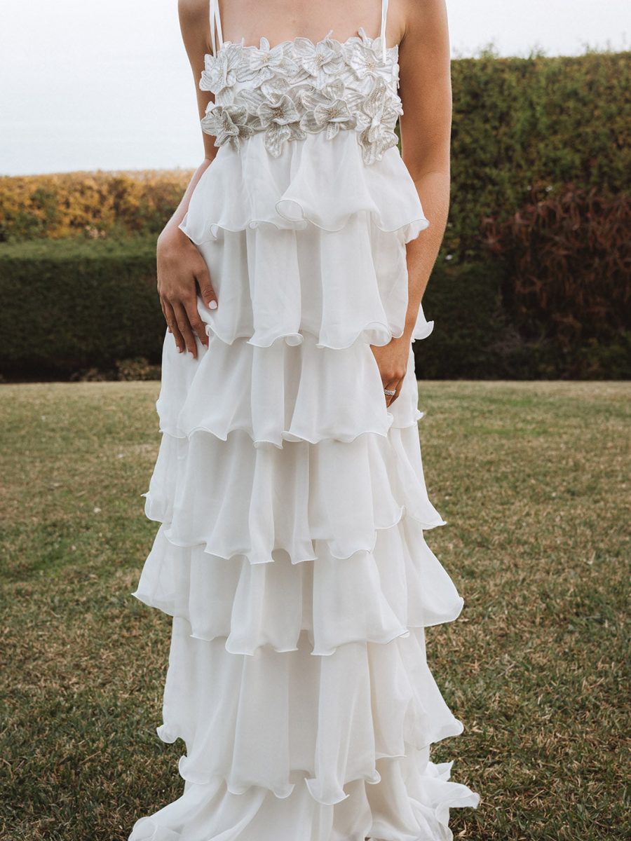 Gabriella Maxi Dress ~ White Enchanted Embellishment