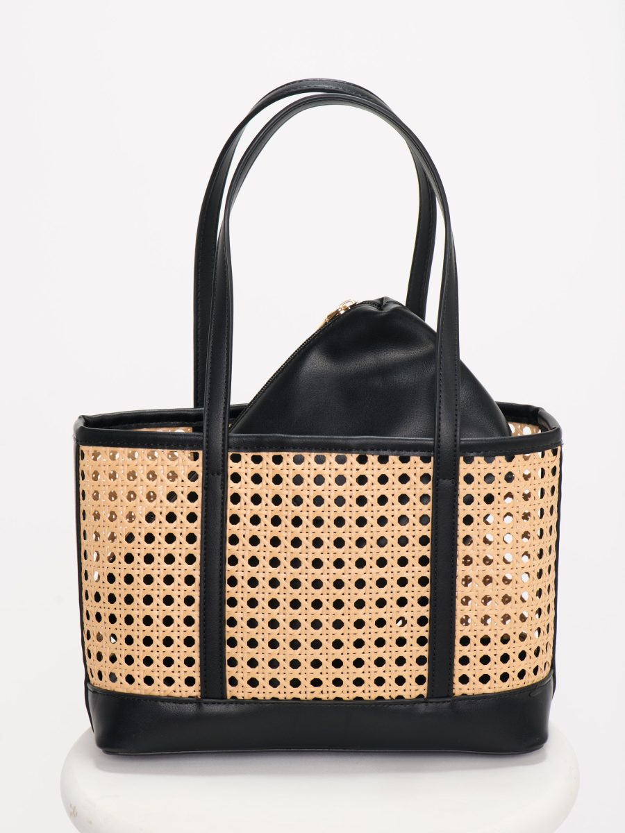 Soleil Mini Tote ~ Black and Natural