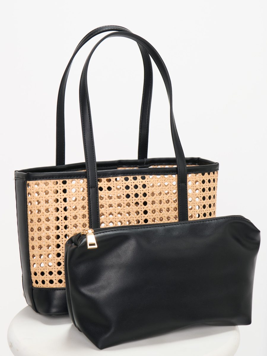 Soleil Mini Tote ~ Black and Natural
