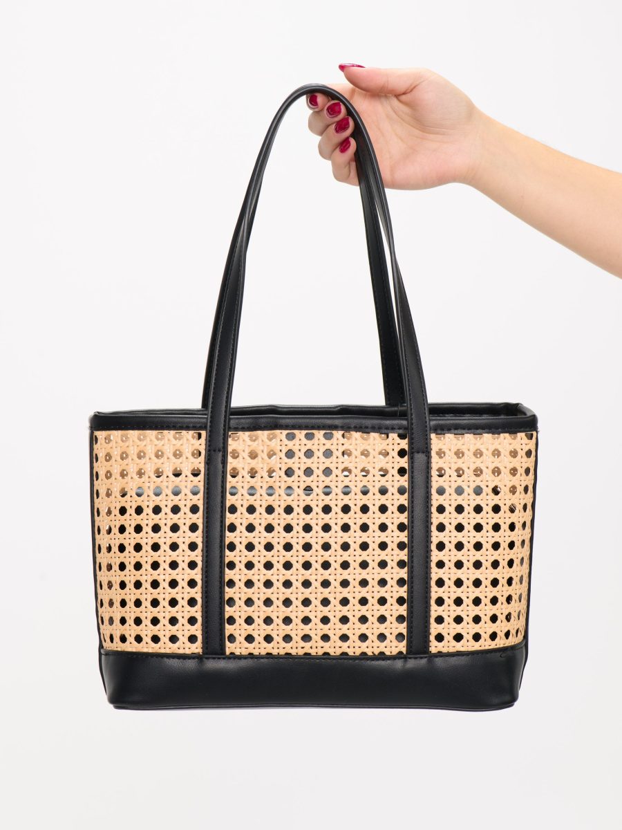 Soleil Mini Tote ~ Black and Natural