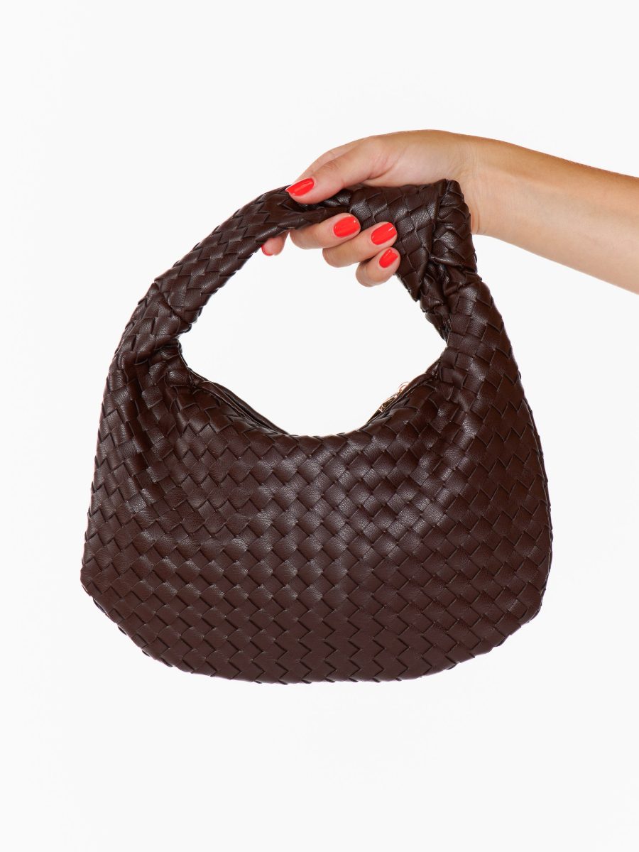 Melie Bianco Willow Woven Bag ~ Espresso