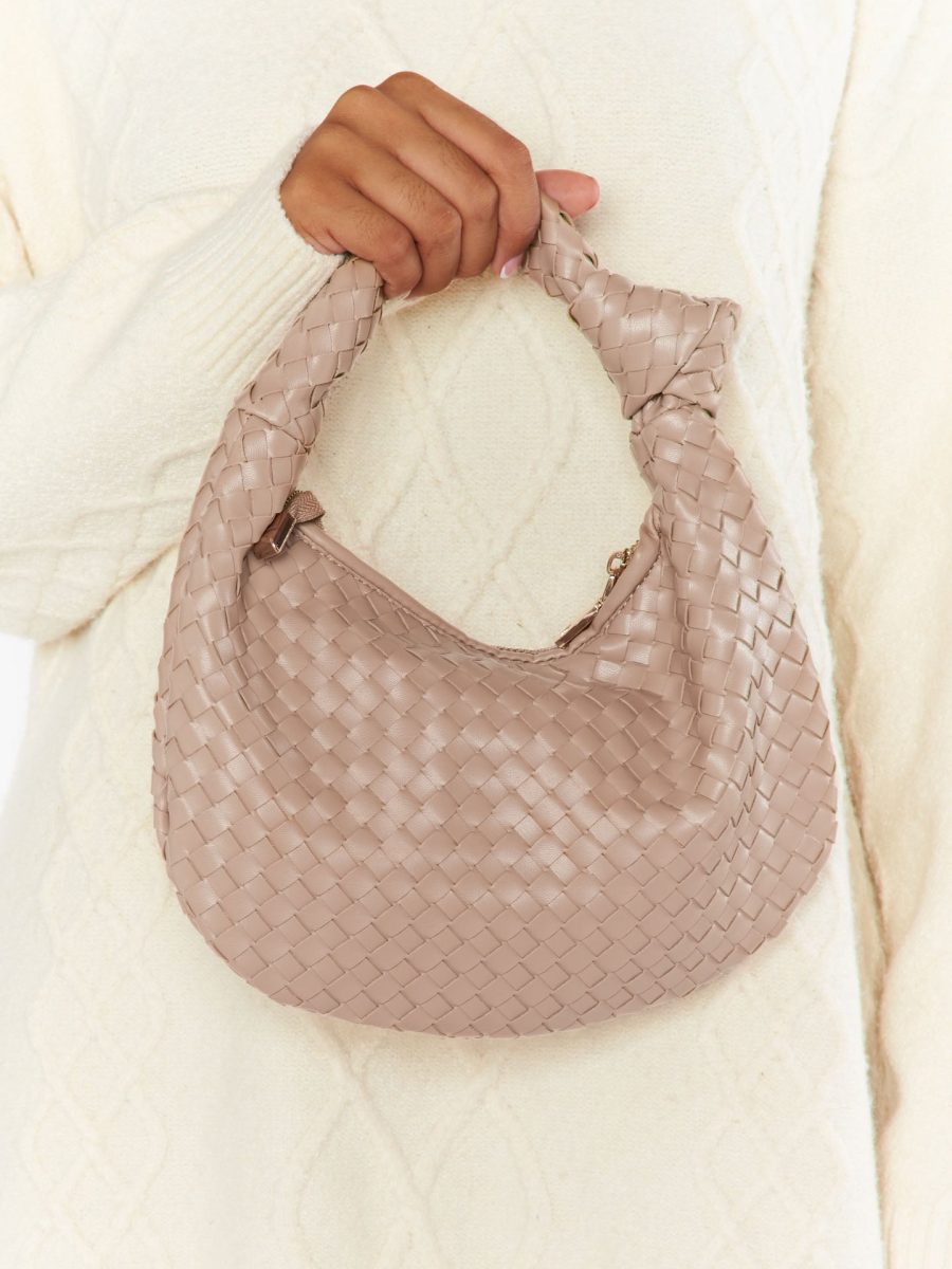 Melie Bianco Willow Woven Bag ~ Nude