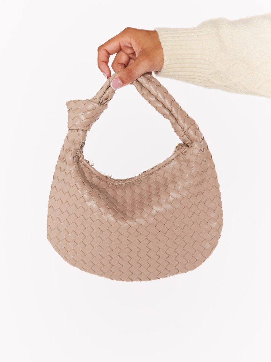 Melie Bianco Willow Woven Bag ~ Nude