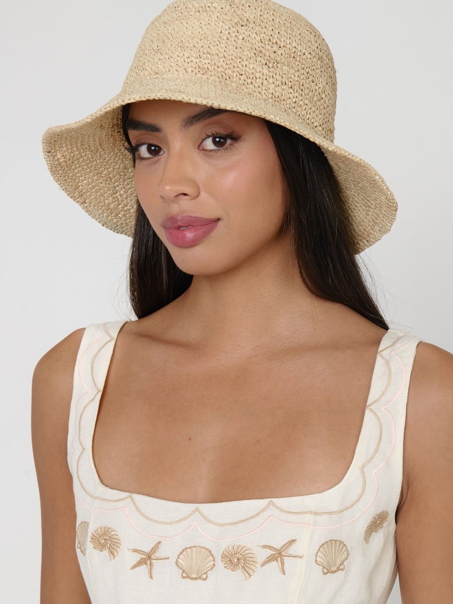 Raffia Bucket Hat ~ Natural