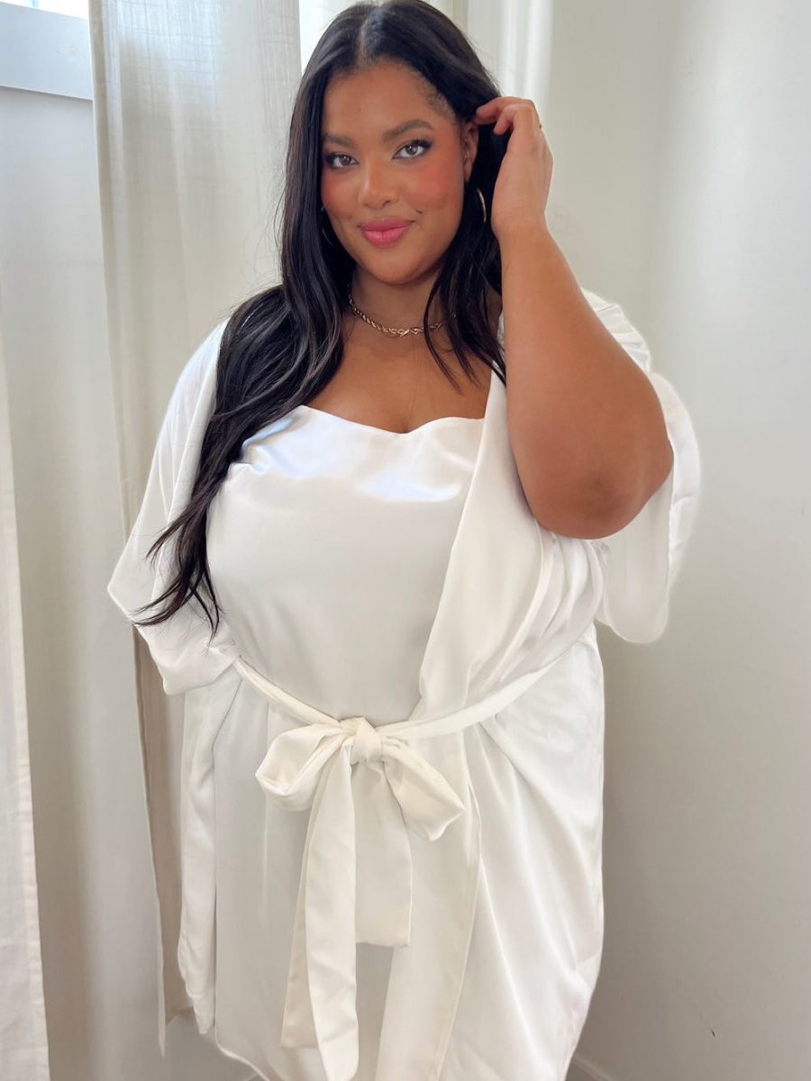 Happily Ever Top Slip ~ Ivory Luxe Satin