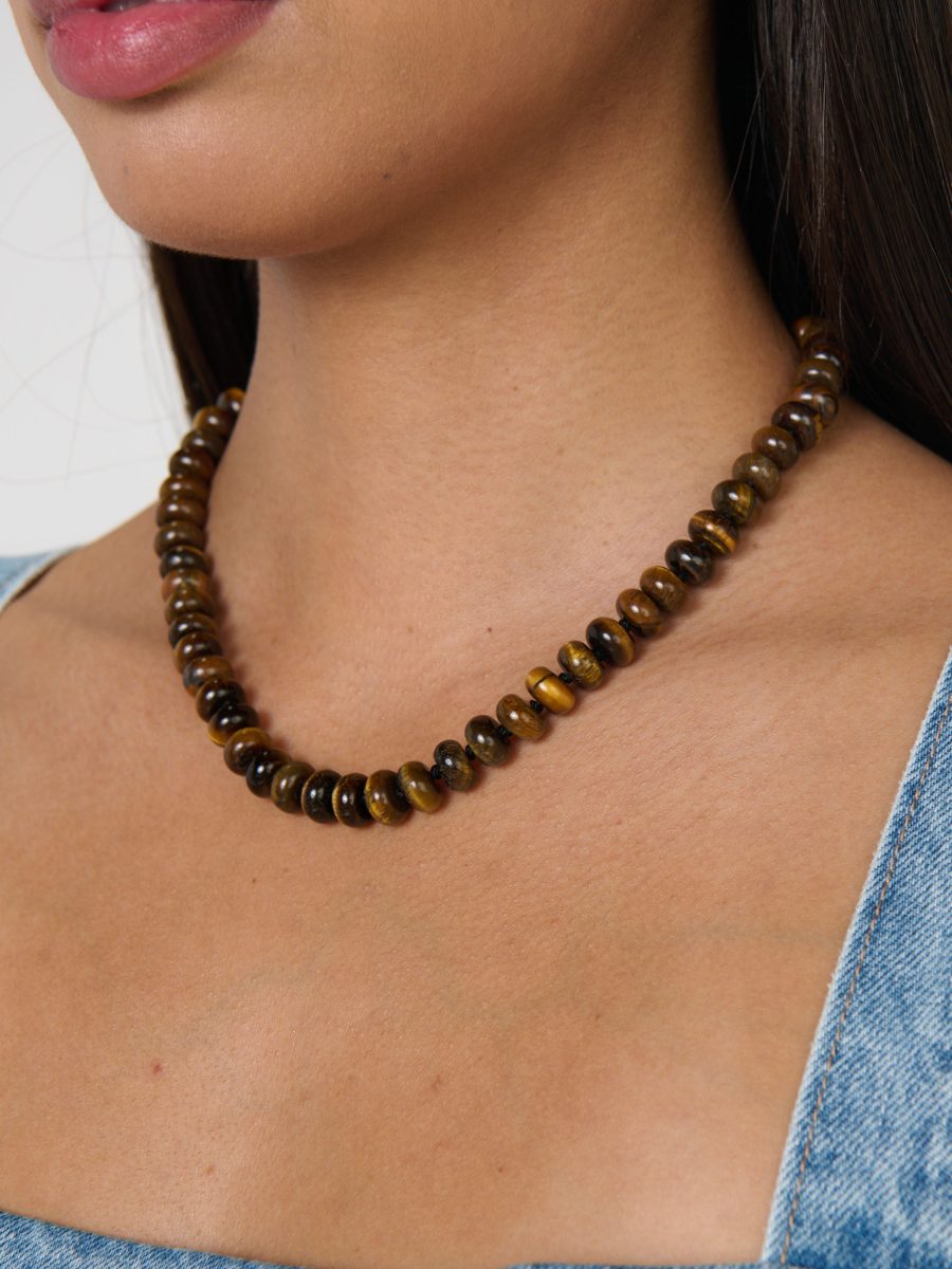Stone Beaded Necklace ~ Tiger Eye