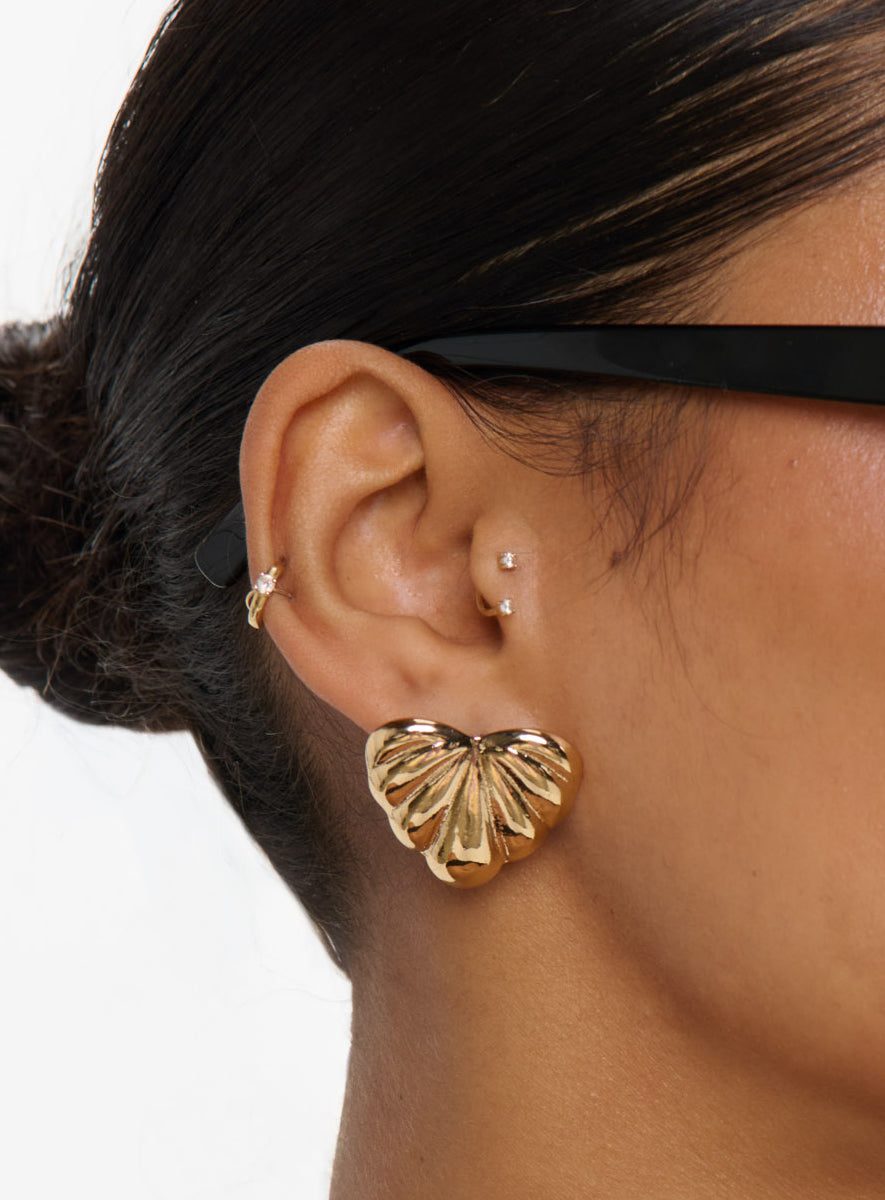 Sunset Palm Earrings ~ Gold