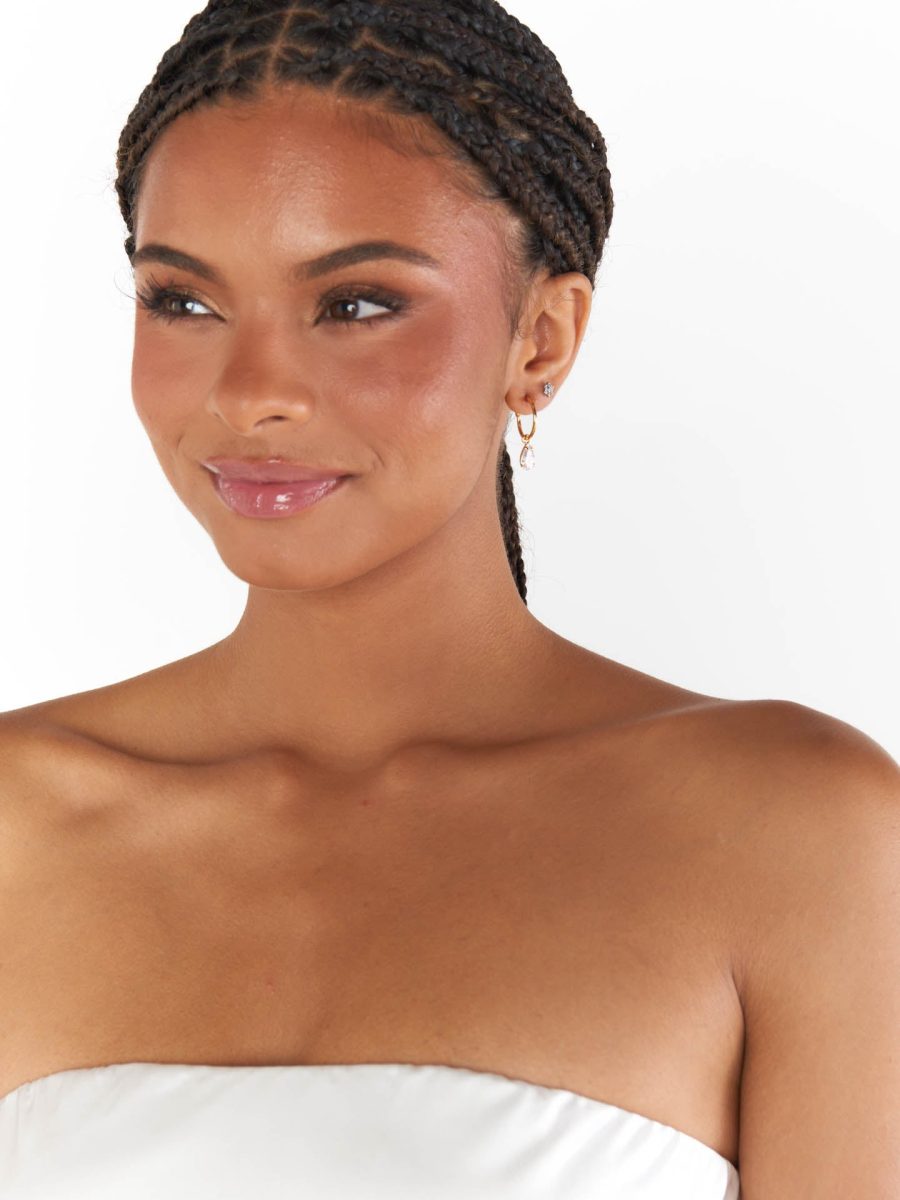 Mumu Weddings x Faithy Jewels Pear Drop Hoop ~ Gold