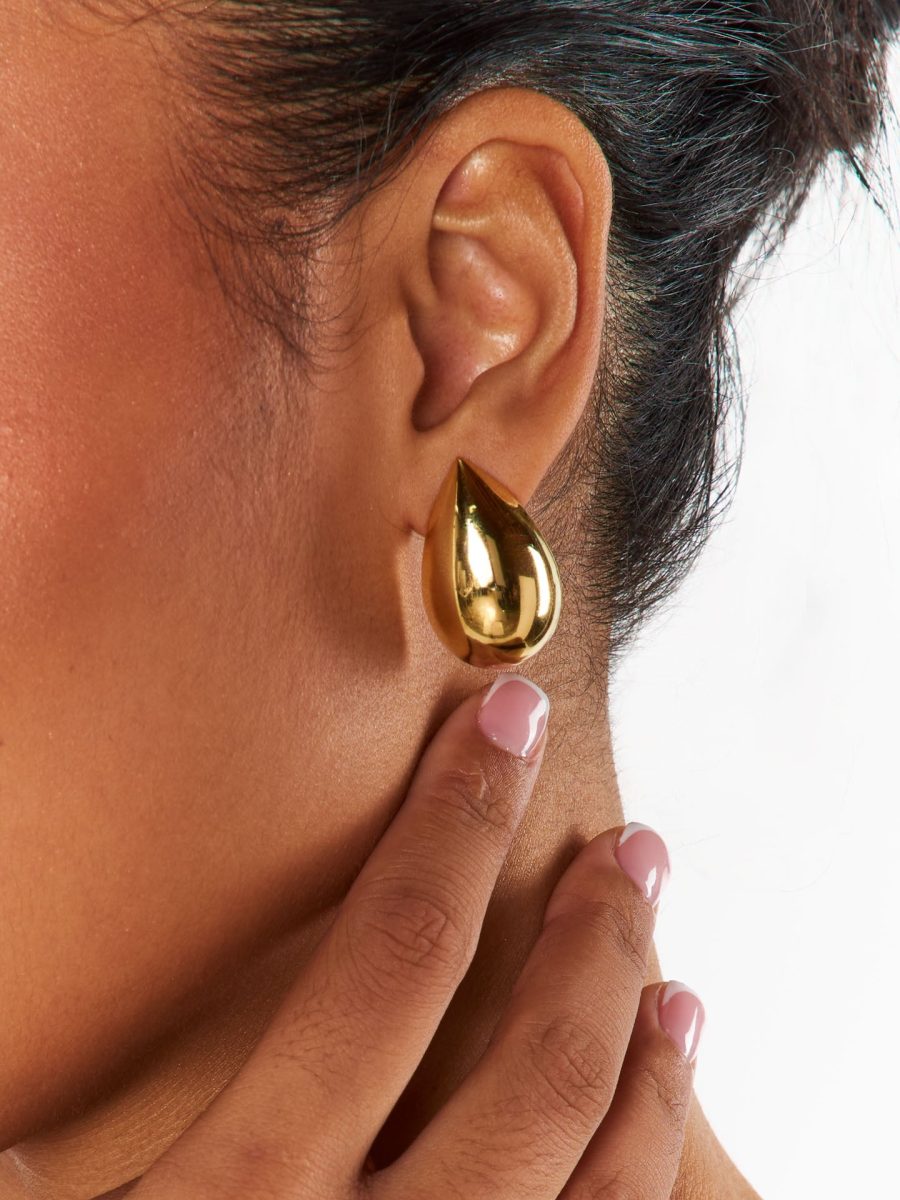 Faithy Jewels Large Teardrop Earring ~ Gold